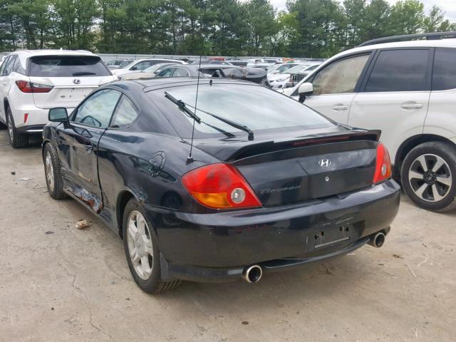 KMHHM65D23U043639 - 2003 HYUNDAI TIBURON BLACK photo 3