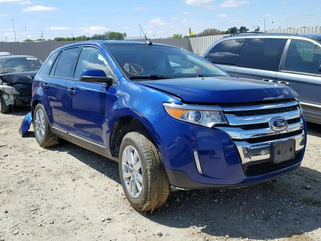 2FMDK3JC5EBB55490 - 2014 FORD EDGE SEL BLUE photo 1