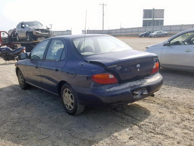 KMHJF24M0WU699509 - 1998 HYUNDAI ELANTRA BLUE photo 3