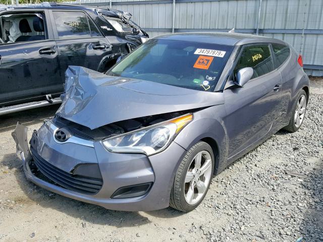 KMHTC6AD5CU072538 - 2012 HYUNDAI VELOSTER GRAY photo 2