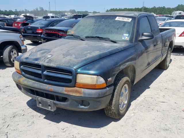 1B7GL22X6WS650105 - 1998 DODGE DAKOTA GREEN photo 2