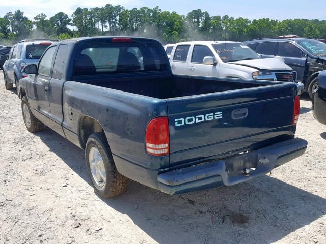 1B7GL22X6WS650105 - 1998 DODGE DAKOTA GREEN photo 3