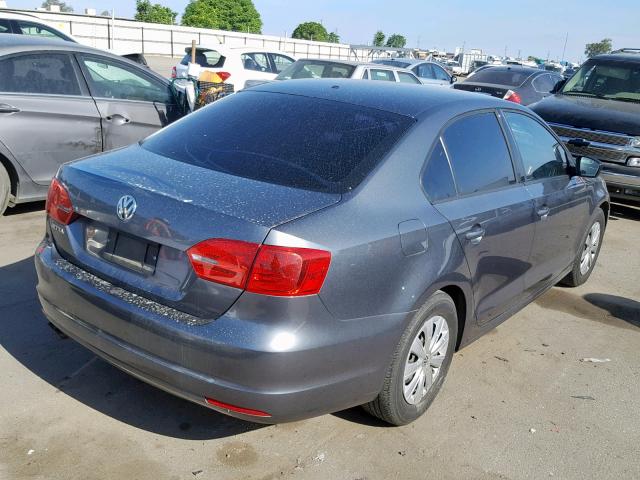 3VW2K7AJ6EM217041 - 2014 VOLKSWAGEN JETTA BASE GRAY photo 4