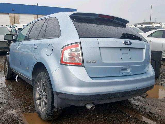 2FMDK38CX8BA45464 - 2008 FORD EDGE SEL BLUE photo 3