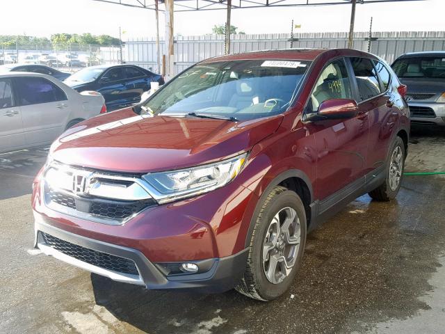 7FARW1H86JE055713 - 2018 HONDA CR-V EXL BURGUNDY photo 2