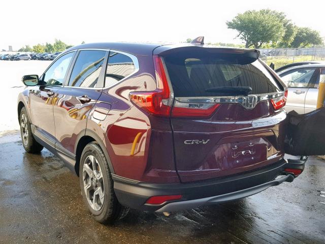 7FARW1H86JE055713 - 2018 HONDA CR-V EXL BURGUNDY photo 3