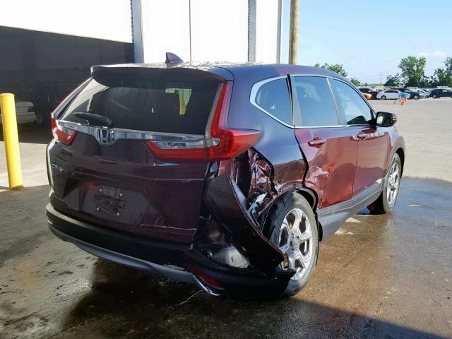 7FARW1H86JE055713 - 2018 HONDA CR-V EXL BURGUNDY photo 4