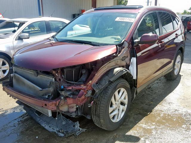 2HKRM3H70GH554019 - 2016 HONDA CR-V EXL BURGUNDY photo 2