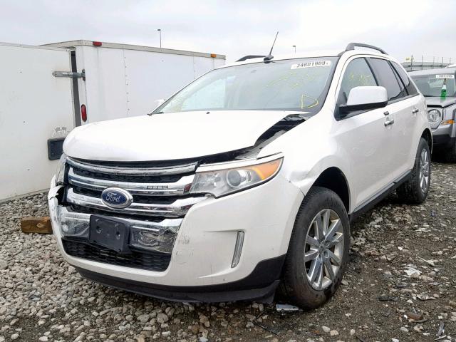 2FMDK3JC1BBA38663 - 2011 FORD EDGE SEL WHITE photo 2