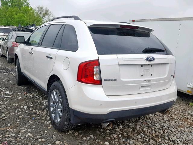 2FMDK3JC1BBA38663 - 2011 FORD EDGE SEL WHITE photo 3