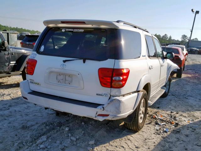 5TDZT38A32S111669 - 2002 TOYOTA SEQUOIA LI WHITE photo 4