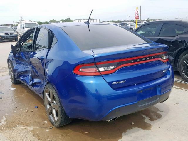 1C3CDFCB1DD327172 - 2013 DODGE DART LIMIT BLUE photo 3