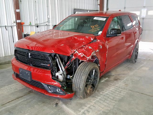 1C4RDJDG1HC737663 - 2017 DODGE DURANGO GT RED photo 2