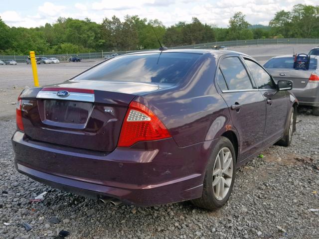 3FAHP0JA5BR145310 - 2011 FORD FUSION SEL PURPLE photo 4