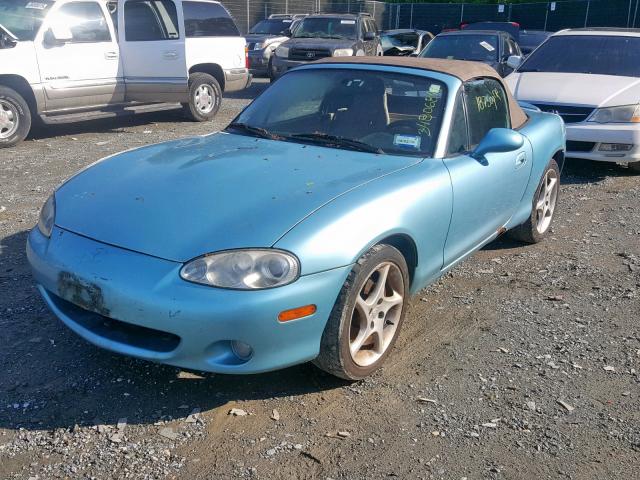 JM1NB353110214498 - 2001 MAZDA MX-5 MIATA BLUE photo 2