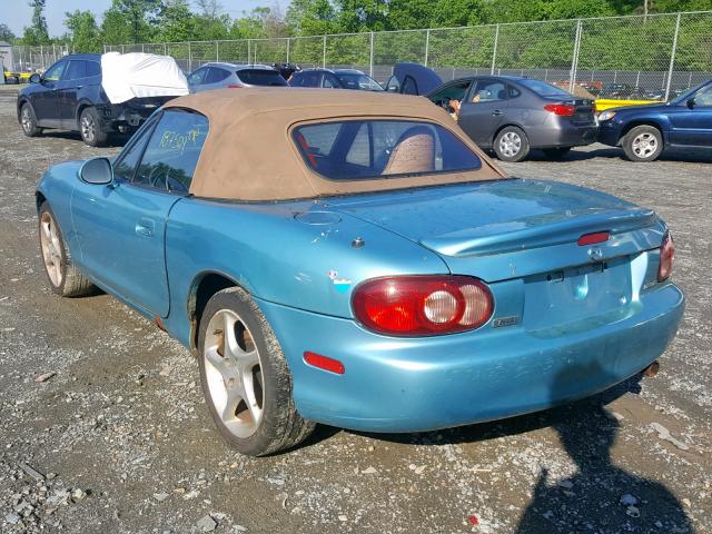 JM1NB353110214498 - 2001 MAZDA MX-5 MIATA BLUE photo 3