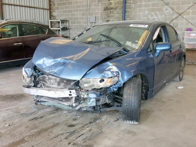 2HGFA16959H356442 - 2009 HONDA CIVIC EXL BLUE photo 2