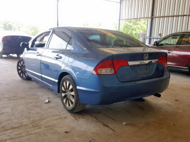 2HGFA16959H356442 - 2009 HONDA CIVIC EXL BLUE photo 3