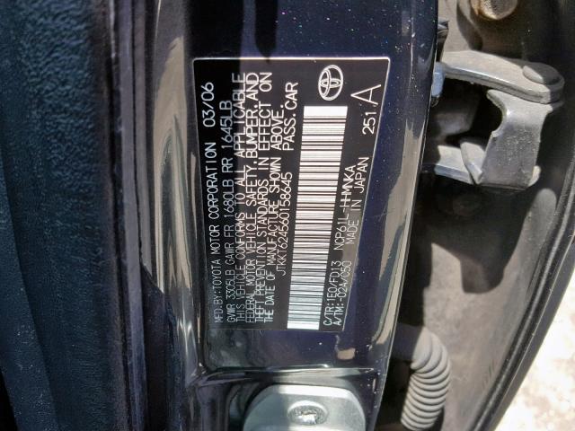 JTKKT624560158645 - 2006 TOYOTA SCION XA CHARCOAL photo 10