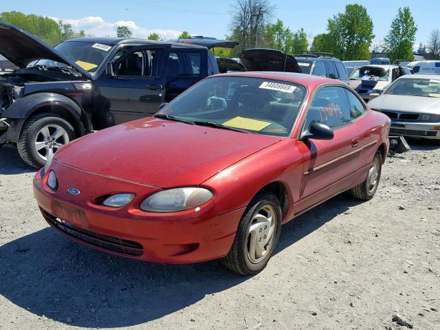 3FAKP1135YR189796 - 2000 FORD ESCORT ZX2 RED photo 2