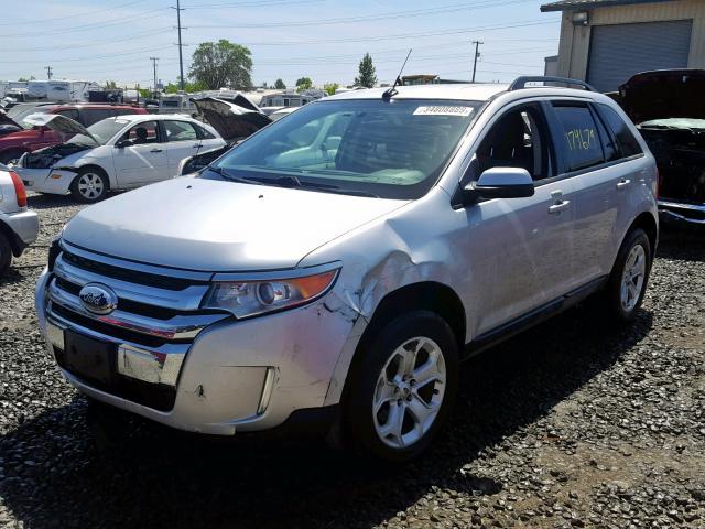 2FMDK4JCXDBB87016 - 2013 FORD EDGE SEL SILVER photo 2