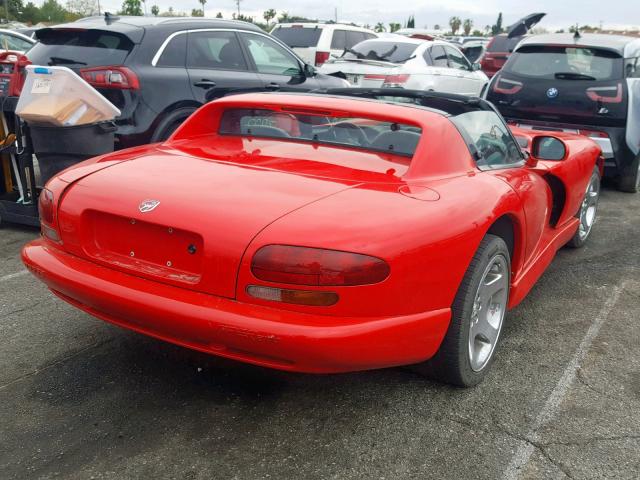 1B3ER65E5YV605389 - 2000 DODGE VIPER RT-1 RED photo 4