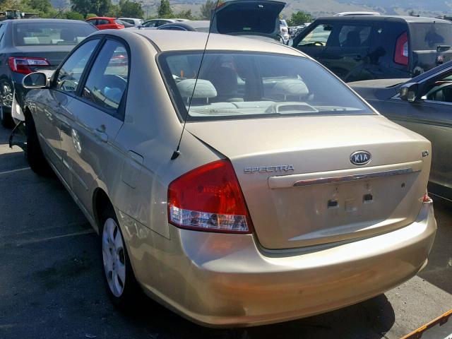 KNAFE222695655427 - 2009 KIA SPECTRA EX GOLD photo 3