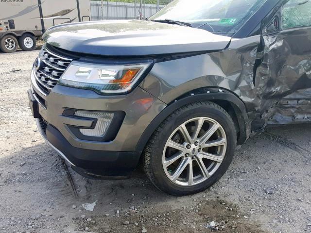 1FM5K8F80HGA17939 - 2017 FORD EXPLORER L CHARCOAL photo 10