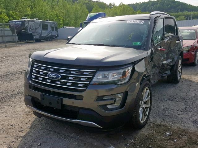 1FM5K8F80HGA17939 - 2017 FORD EXPLORER L CHARCOAL photo 2