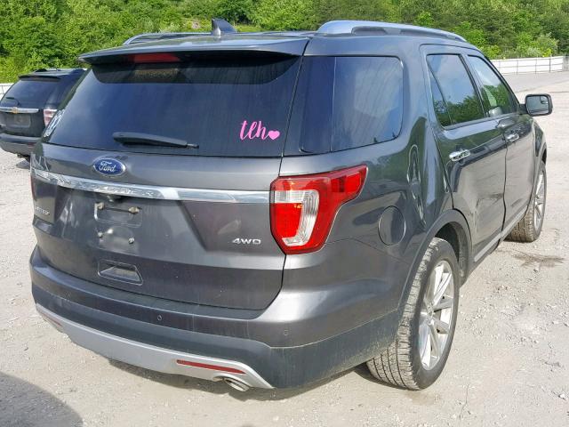 1FM5K8F80HGA17939 - 2017 FORD EXPLORER L CHARCOAL photo 4