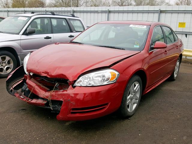 2G1WB5E37F1120355 - 2015 CHEVROLET IMPALA LIM RED photo 2