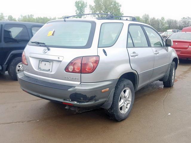 JT6HF10U4X0063419 - 1999 LEXUS RX 300 SILVER photo 4