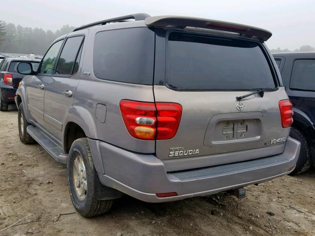 5TDBT48A31S018477 - 2001 TOYOTA SEQUOIA LI GRAY photo 3