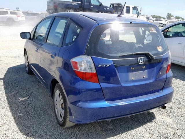 JHMGE8H22AS001532 - 2010 HONDA FIT BLUE photo 3