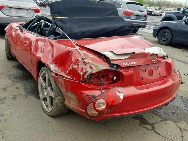 JM1NB354X40405141 - 2004 MAZDA MX-5 MIATA RED photo 3