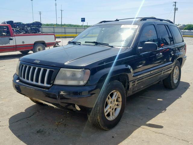 1J4GW48N54C227705 - 2004 JEEP GRAND CHER BLACK photo 2