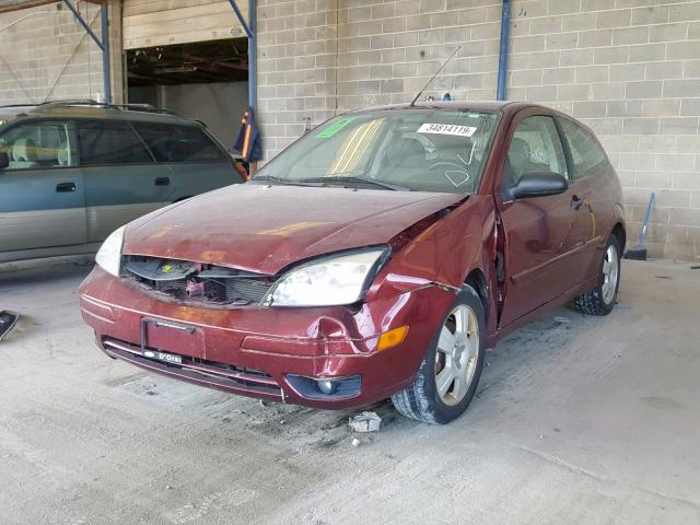 1FAHP31N17W208654 - 2007 FORD FOCUS ZX3 MAROON photo 2