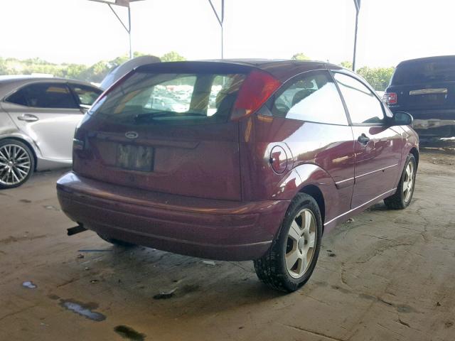 1FAHP31N17W208654 - 2007 FORD FOCUS ZX3 MAROON photo 4