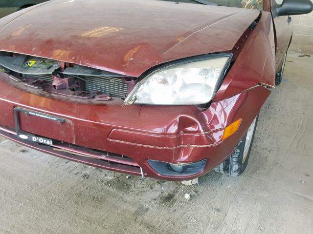 1FAHP31N17W208654 - 2007 FORD FOCUS ZX3 MAROON photo 9