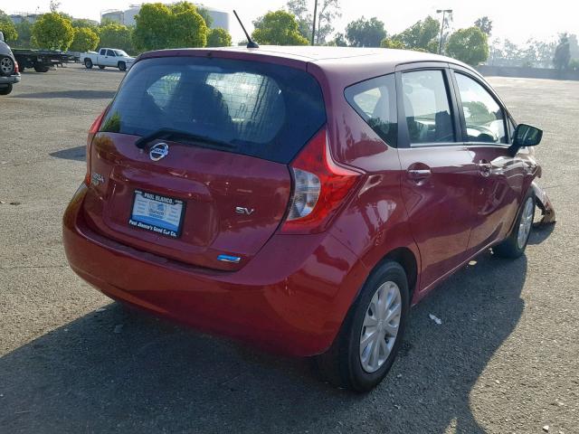 3N1CE2CP0FL420732 - 2015 NISSAN VERSA NOTE BURGUNDY photo 4