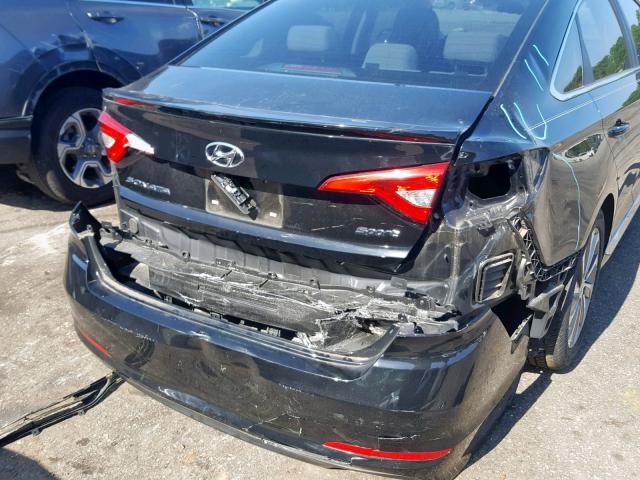 5NPE34AF5GH327532 - 2016 HYUNDAI SONATA SPO BLACK photo 9