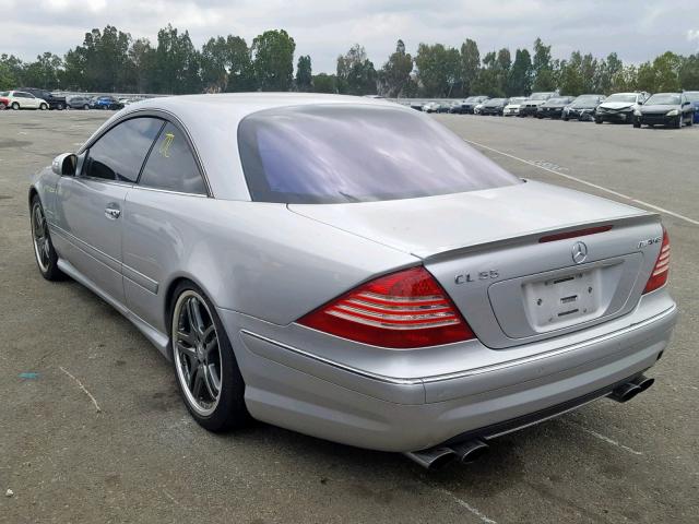 WDBPJ74J14A040593 - 2004 MERCEDES-BENZ CL 55 AMG SILVER photo 3