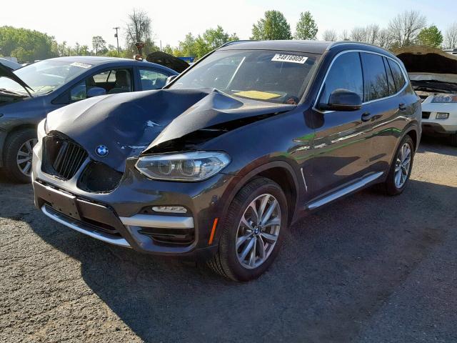 5UXTR9C59JLD72386 - 2018 BMW X3 XDRIVE3 GRAY photo 2