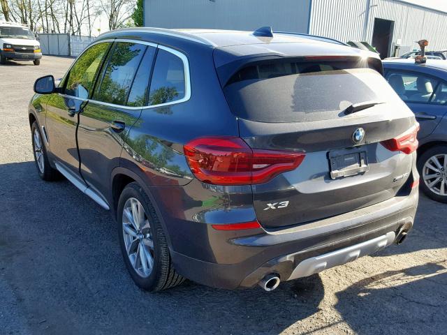 5UXTR9C59JLD72386 - 2018 BMW X3 XDRIVE3 GRAY photo 3