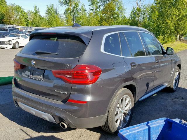 5UXTR9C59JLD72386 - 2018 BMW X3 XDRIVE3 GRAY photo 4