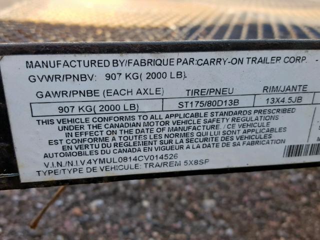 4YMUL0814CV014526 - 2009 MISC TRAILER Սև լուսանկար 10