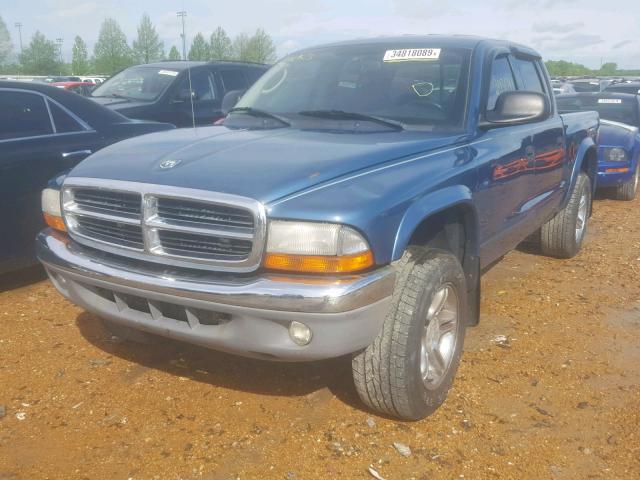 1D7HG48N54S671928 - 2004 DODGE DAKOTA QUA BLUE photo 2