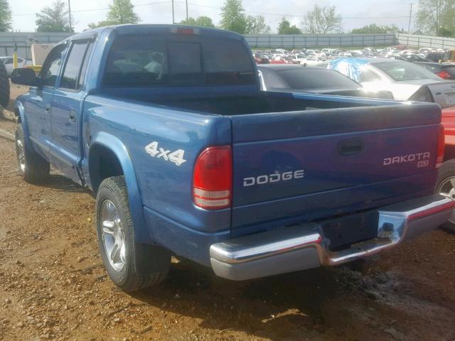 1D7HG48N54S671928 - 2004 DODGE DAKOTA QUA BLUE photo 3