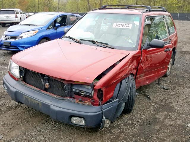 JF1SF6355YH705588 - 2000 SUBARU FORESTER L RED photo 2