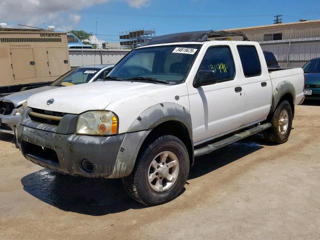 1N6ED27T71C319236 - 2001 NISSAN FRONTIER C WHITE photo 2